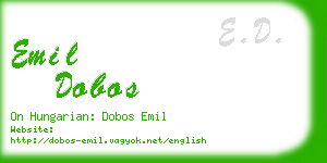 emil dobos business card